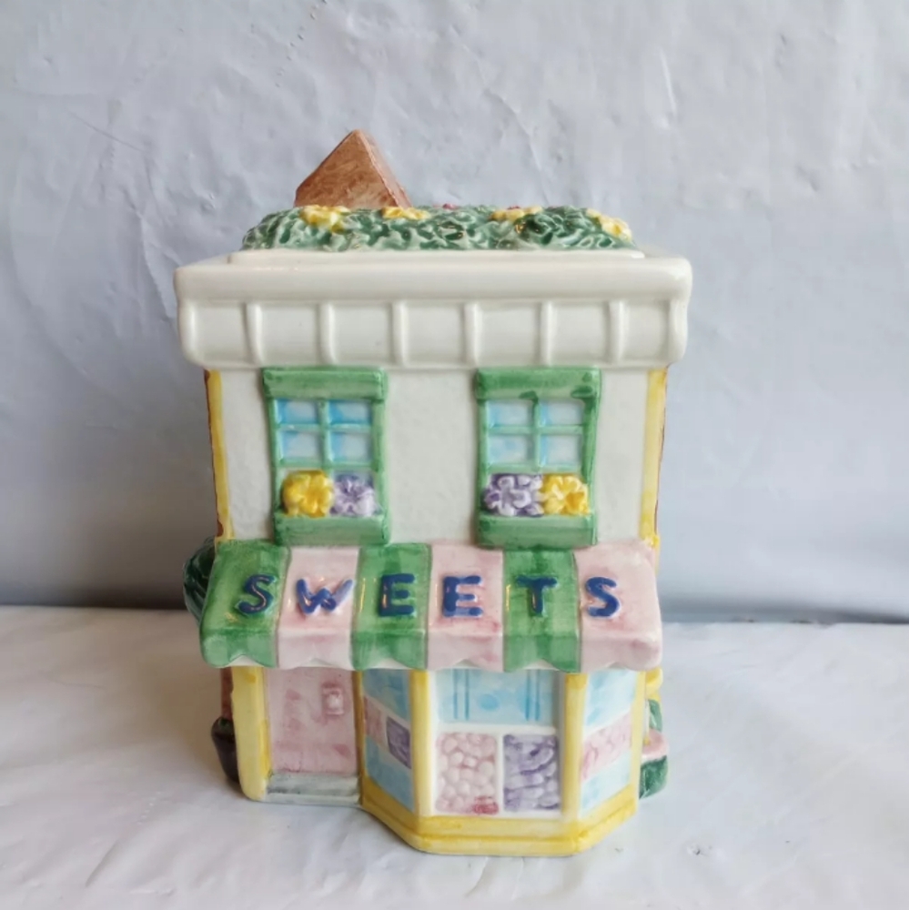 Omnibus By Fitz & Floyd Town & Country "Sweets"Sugar Jar 1995 Candy Jar …